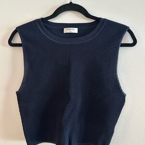 Babaton Deep Blue Ribbed Tank Top